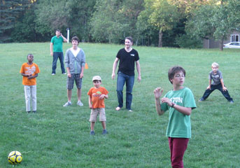 Alex and Benji at football