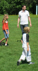Benji and Alex at football