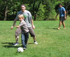 Benji and Alex football