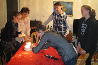 lighting the candles