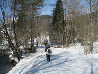 walking to the village