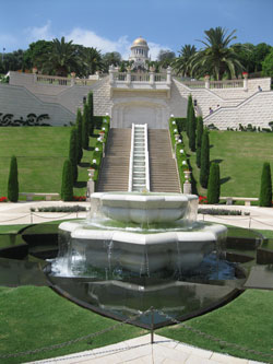 looking up from bottom terrace