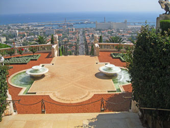 first terrace below Shrine of the Bab