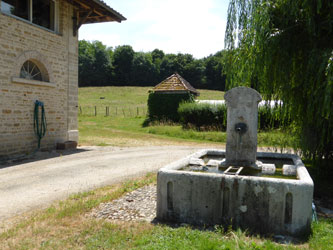 fountain near chateau