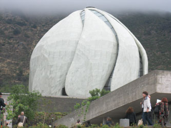 view of the temple from the reception area