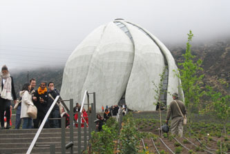 climbing the stairs to the temple