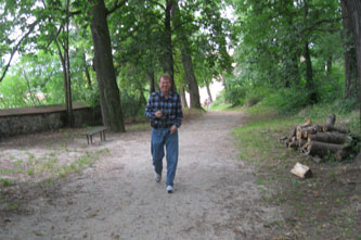 Greg on the path up to the castle