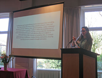 Maya Groff opening the conference