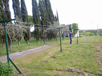 restringing the clothesline