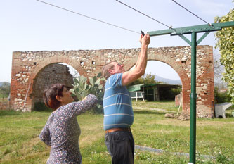 restringing the clothesline