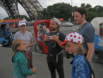 in front of the Eiffel Tower