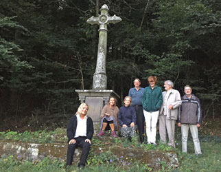 at the cross in the forest