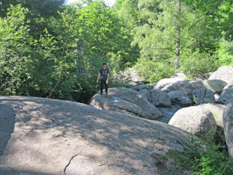 Gaby on stone river