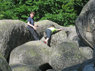 Gaby and Sam on stone river