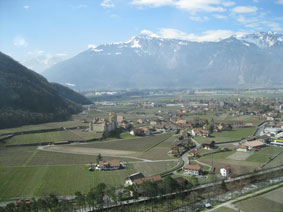 view down to Aigle