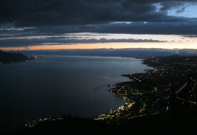 Lake Geneva at night